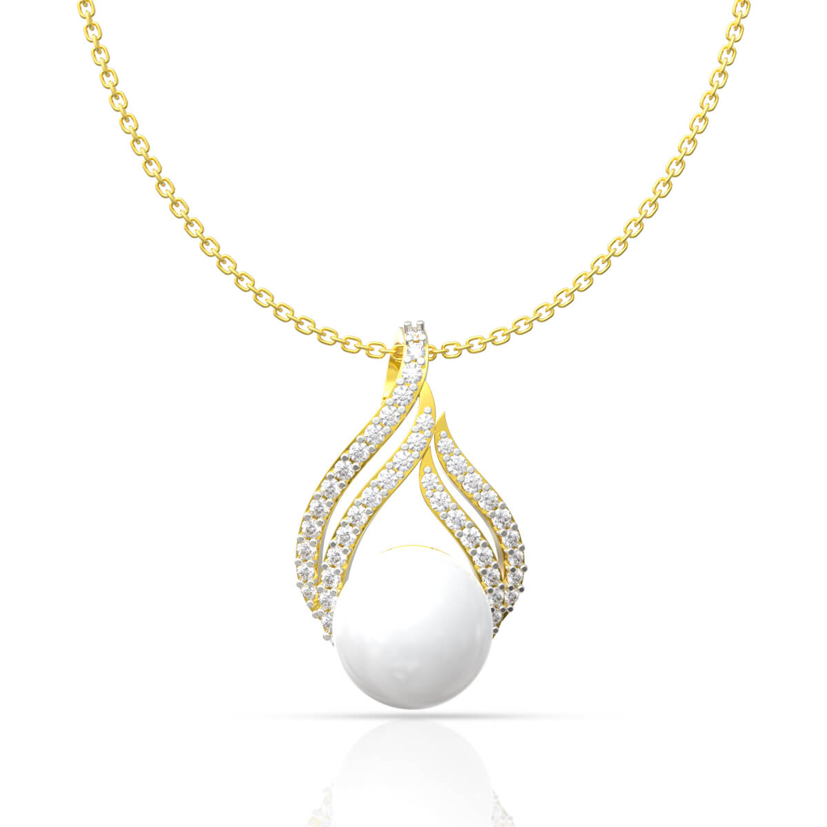 Enchanting Empress Pearl Diamond Pendant