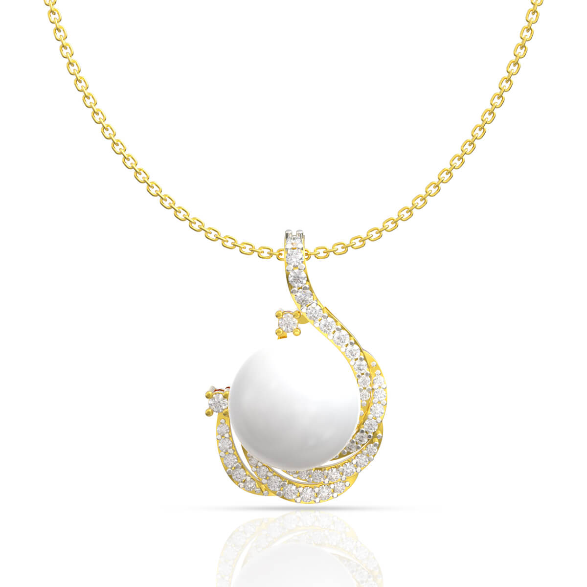 Radiant Pearl Diamond Pendant