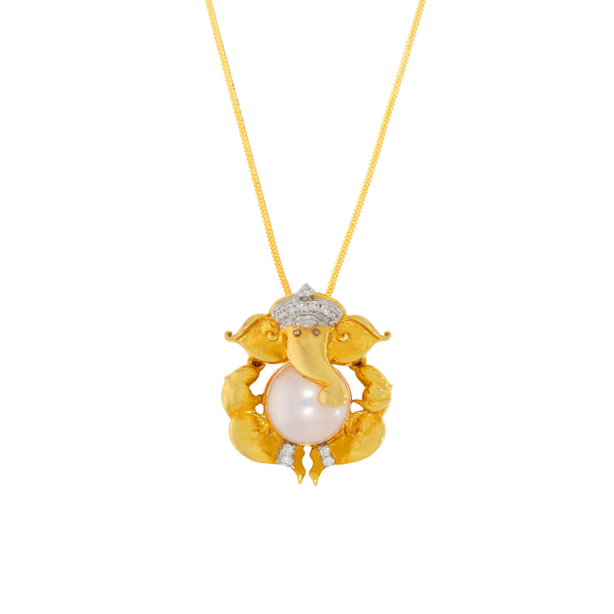 Lambodara Diamond Pendant with Free Gold Coin