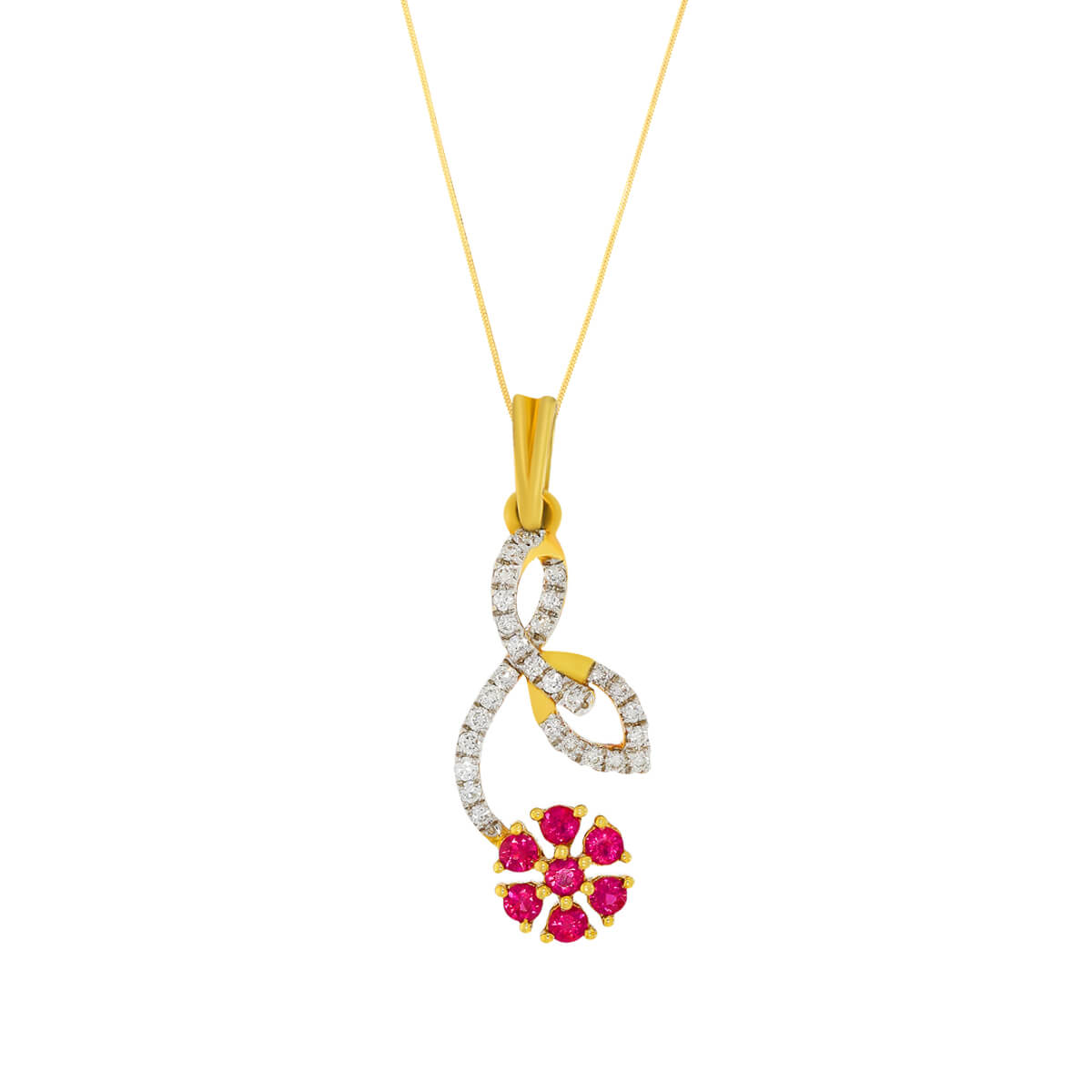 Sparkling Pink Floral Diamond Locket