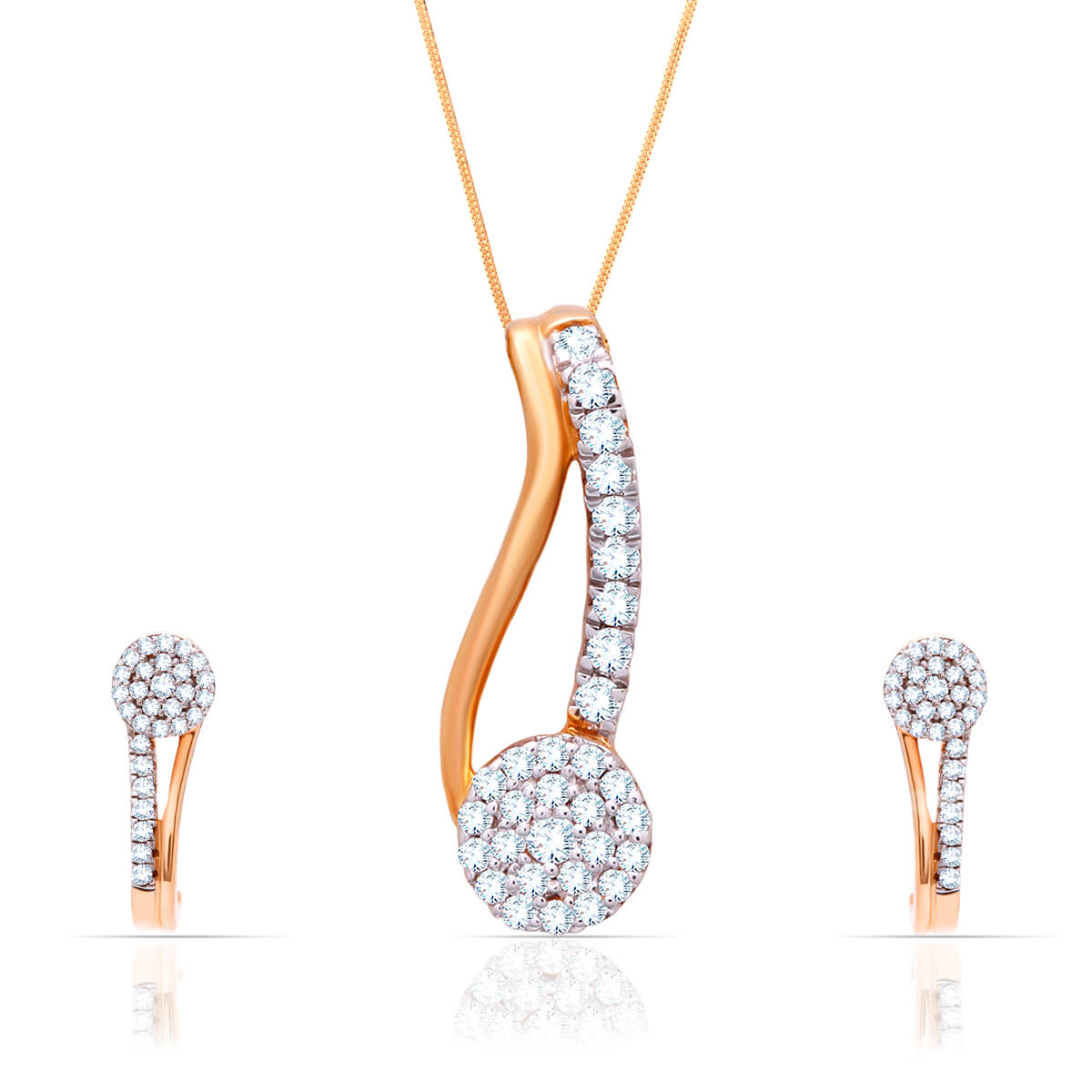 Celestial Charm Rose Gold Diamond Pendant Set with Free Gold Coin