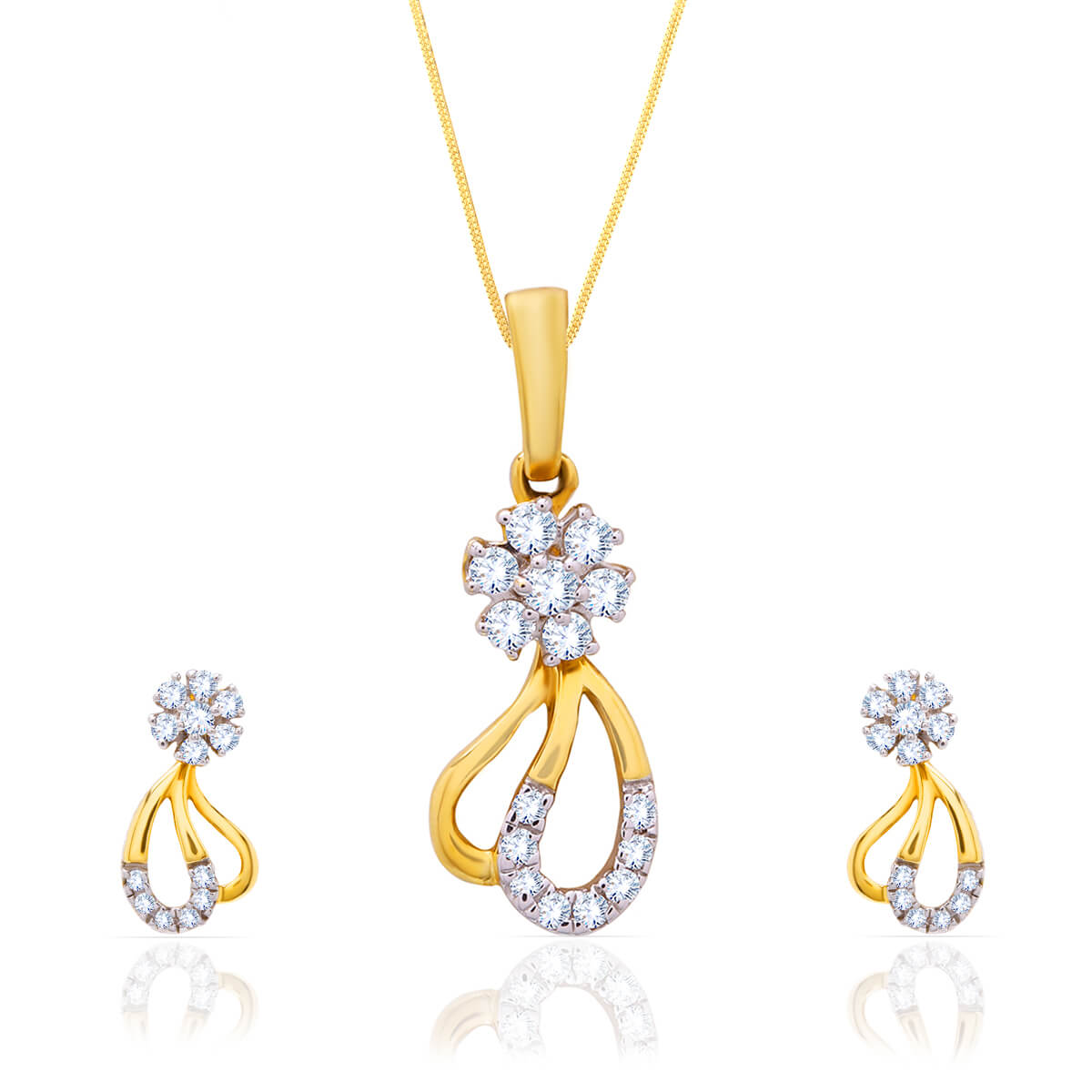 Dazzling Duo Diamond Pendant Set