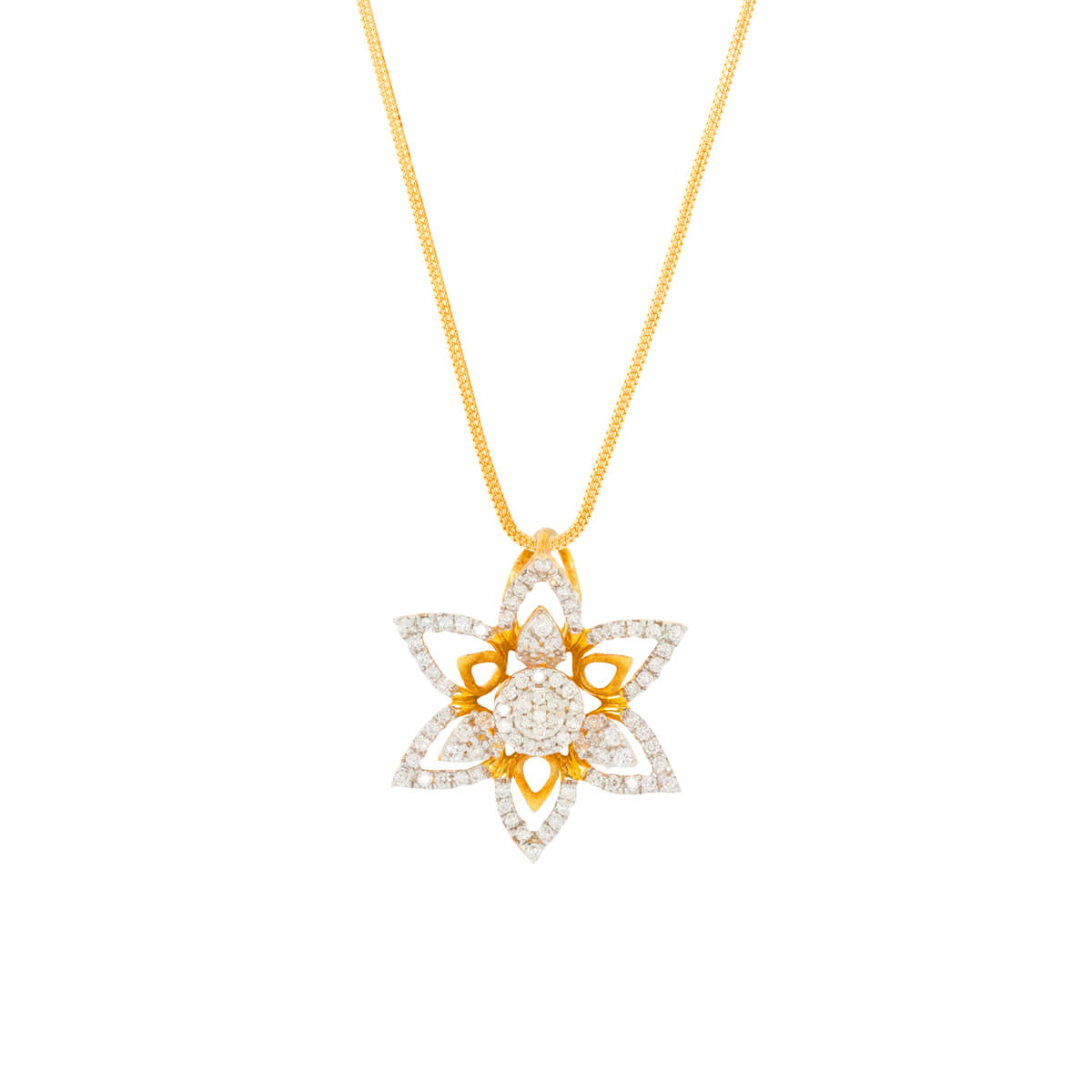 star flower Diamond Pendant with Free Gold Coin