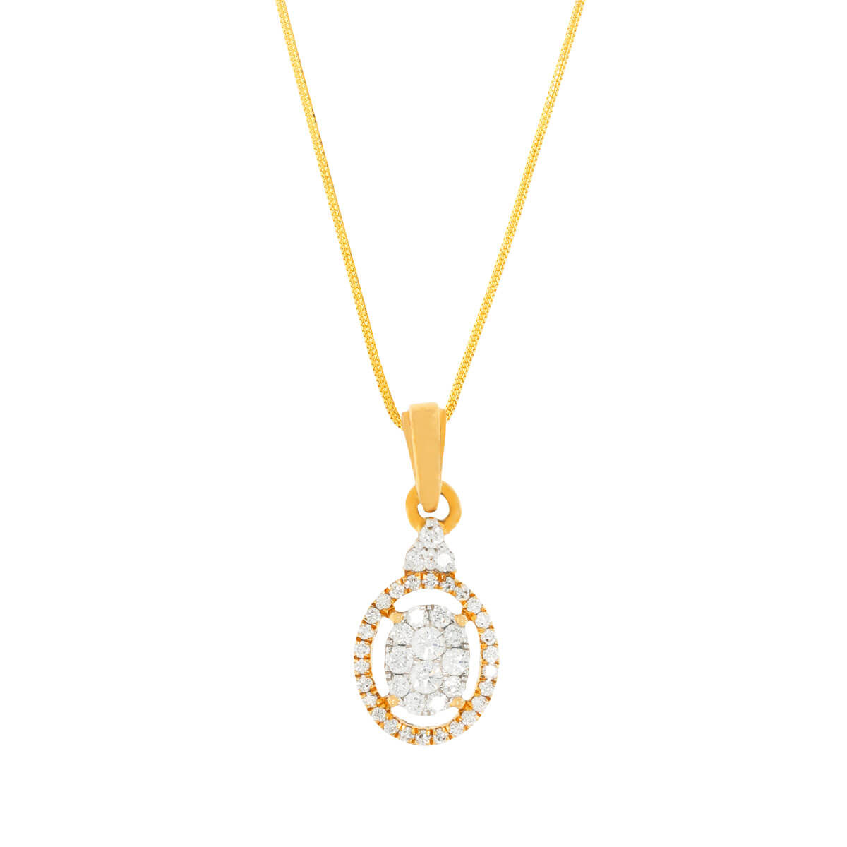 Avril oval Diamond Pendant with Free Gold Coin