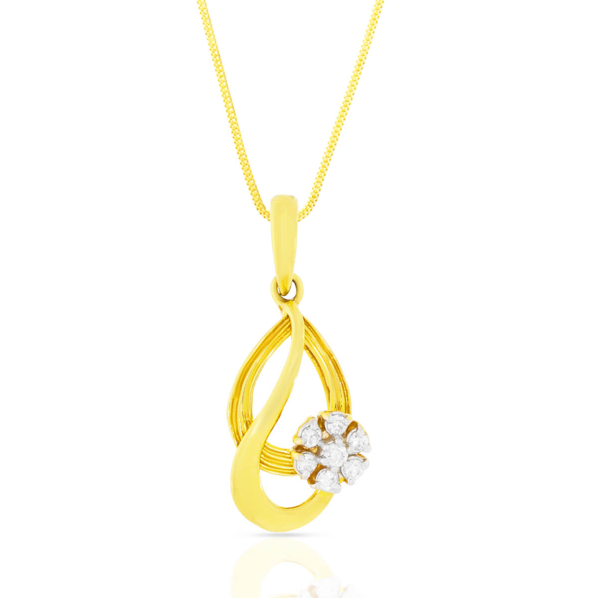 Dainty Floral Diamond Pendant with Free Gold Coin