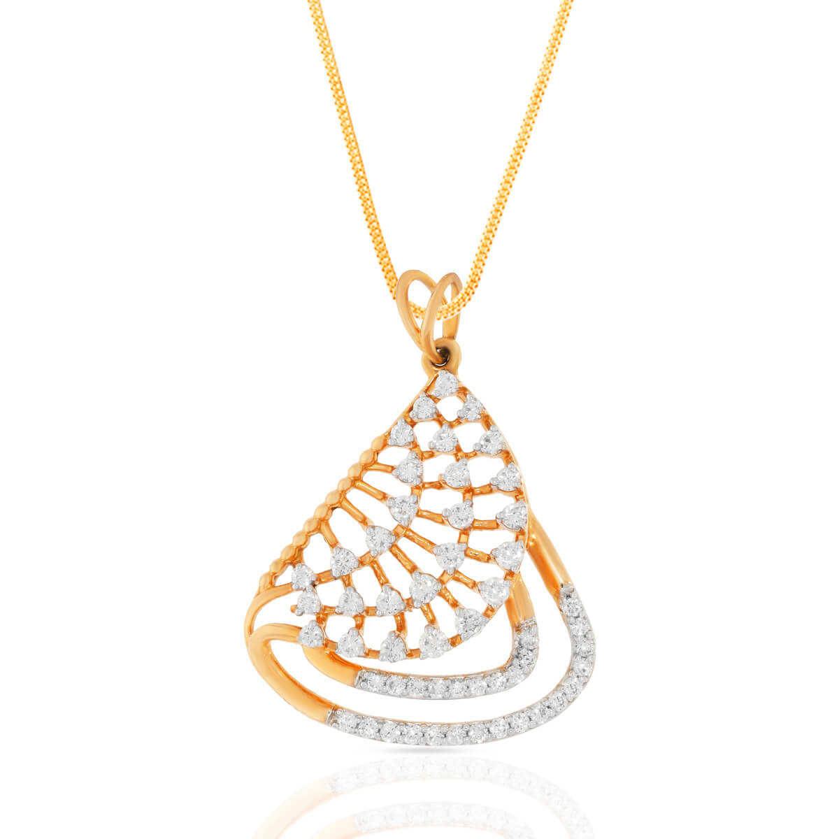 Fashionable Diamond Rose Gold Pendant with Free Gold Coin