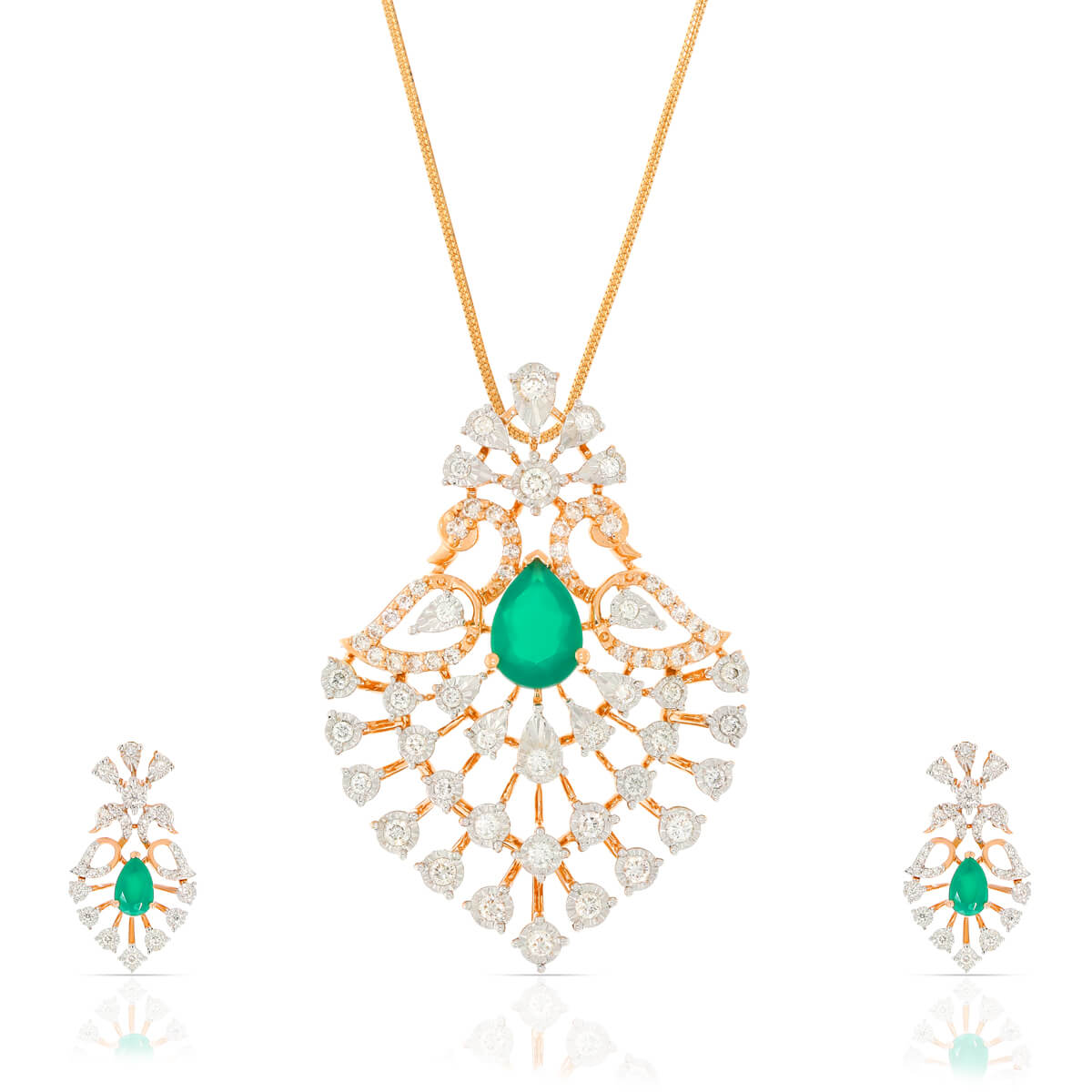 Diamond Pendant Set with Free Gold Coin