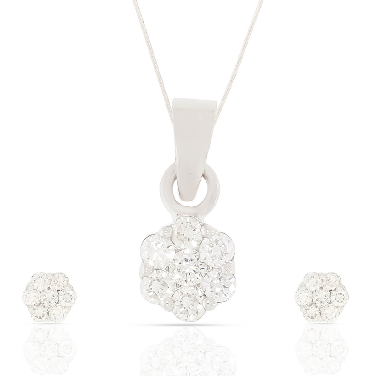 Seven Diamond Pendant Set