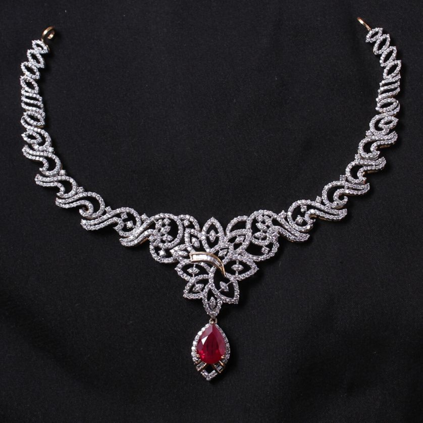 Diana Ruby Diamond Necklace with Free Gold Coin