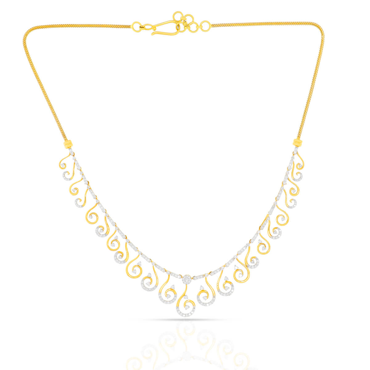 Graceful GlamourGold Diamond Necklace with Free Gold Coin