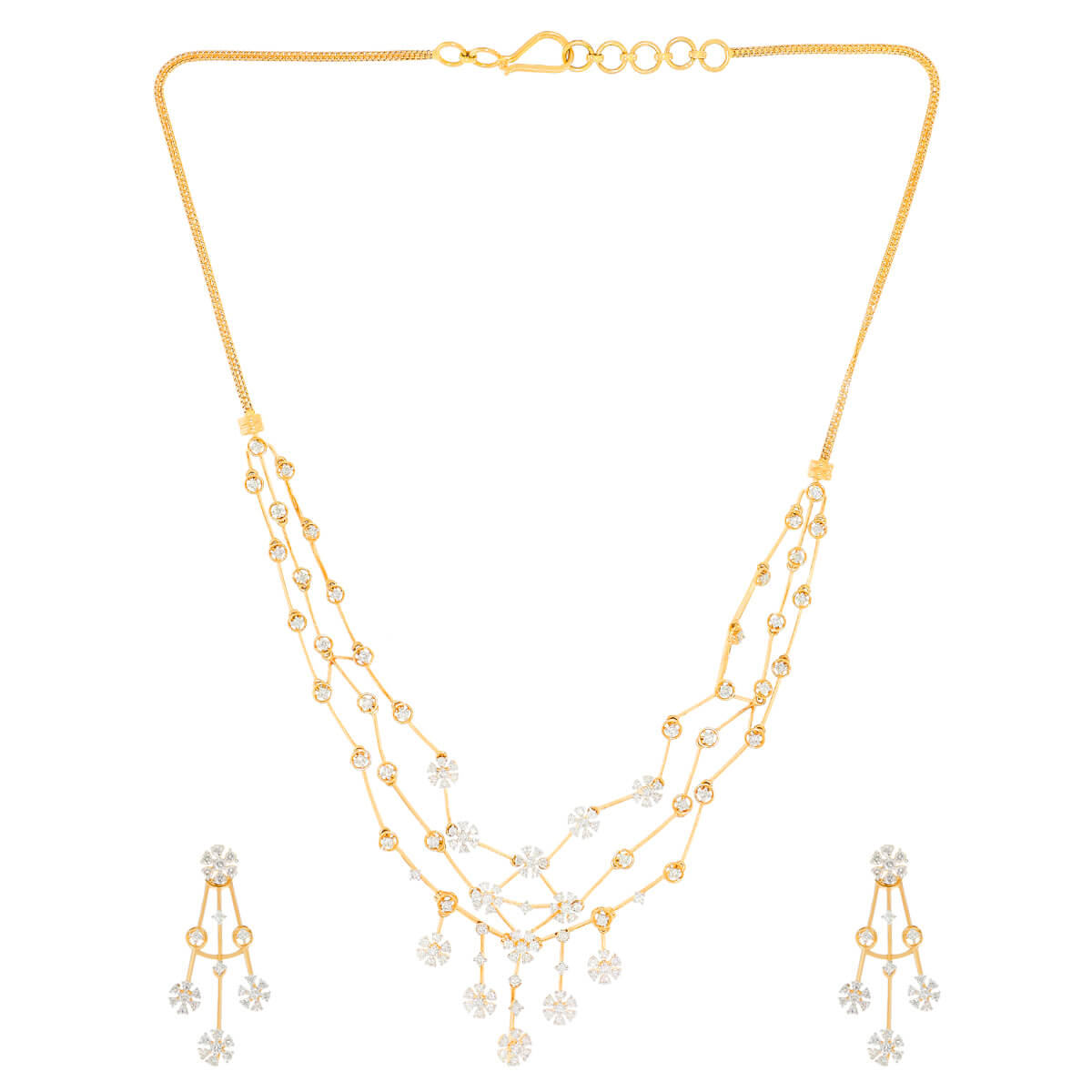 Sivia Diamond Necklace Set with Free Gold Coin