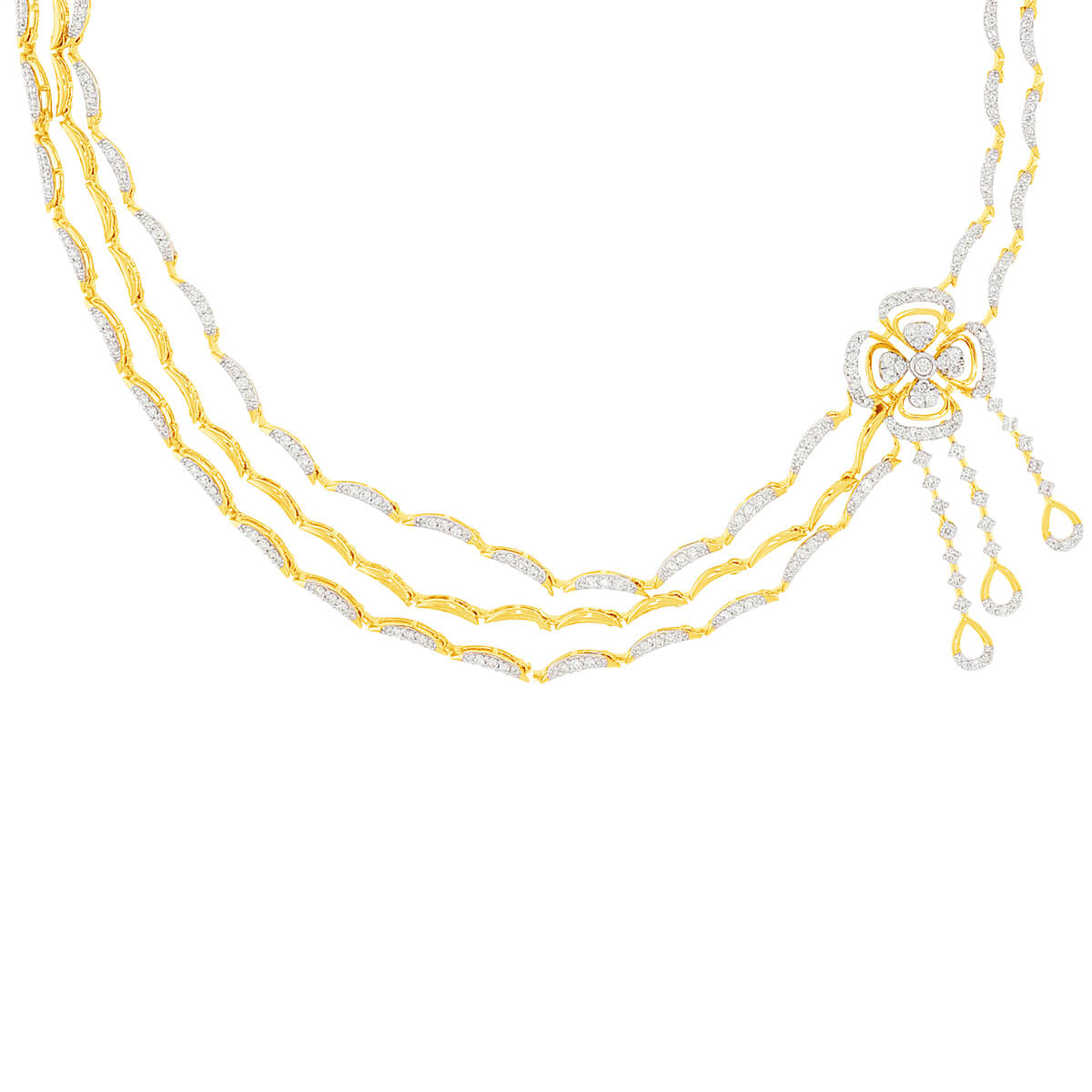 Floral String Diamond Necklace with Free Gold Coin