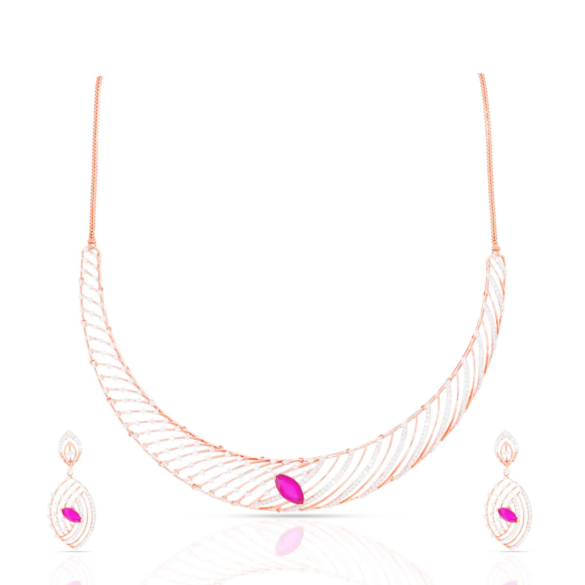 Diamond Necklace Set with Free Gold Coin