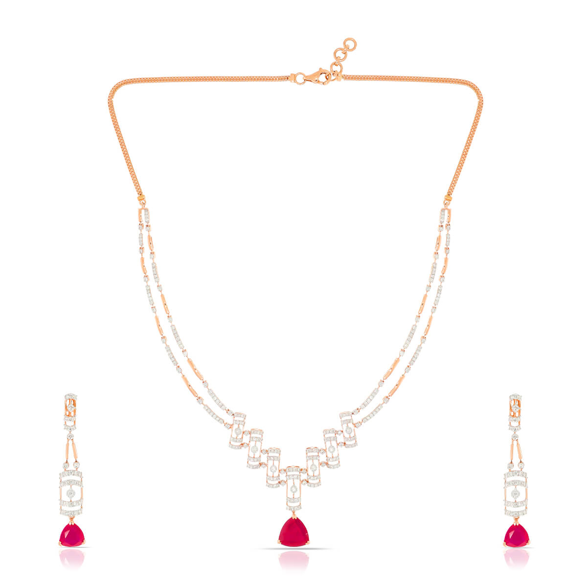 Diamond Necklace Set with Free Gold Coin