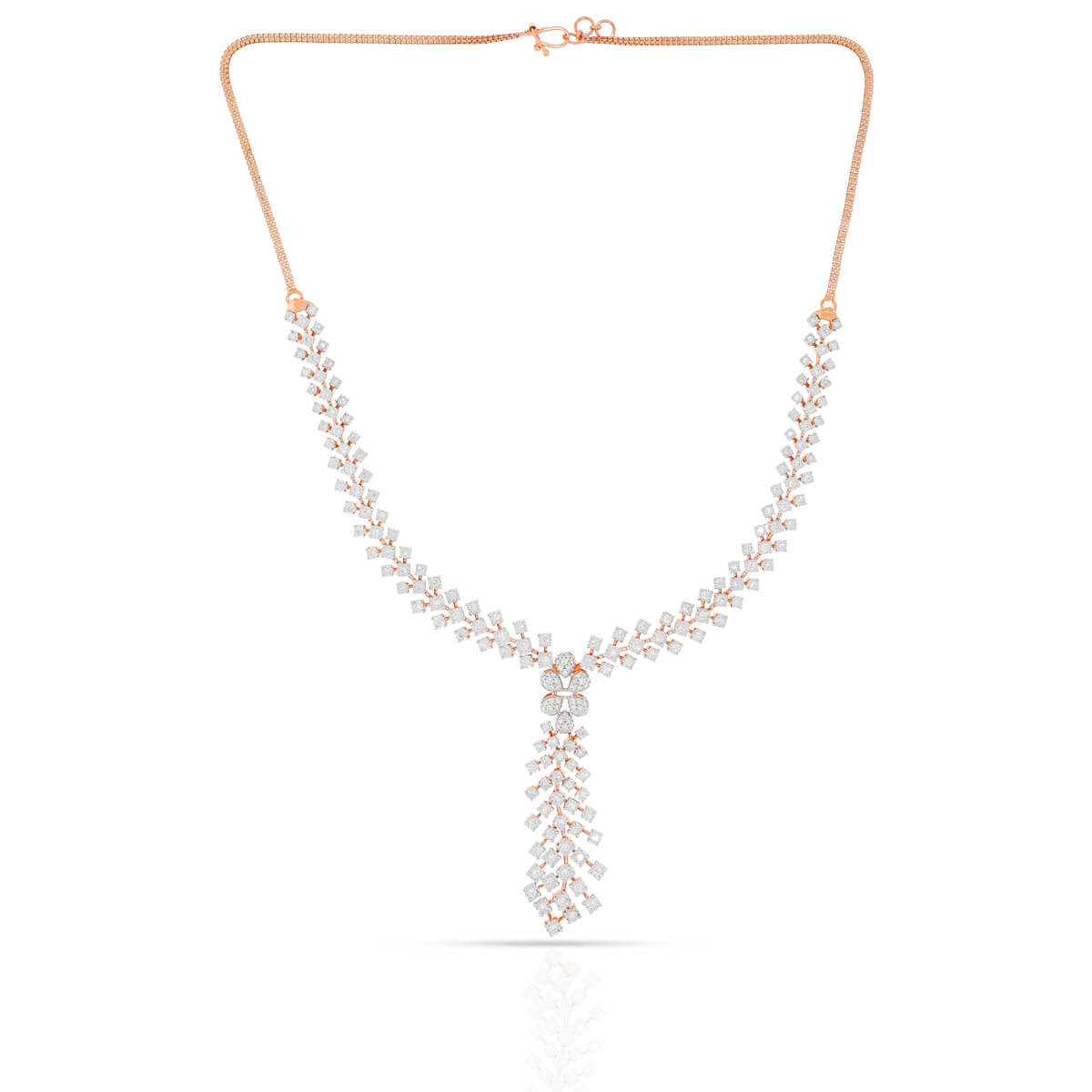 Stylish Tie Diamond Necklaces with Free Gold Coin