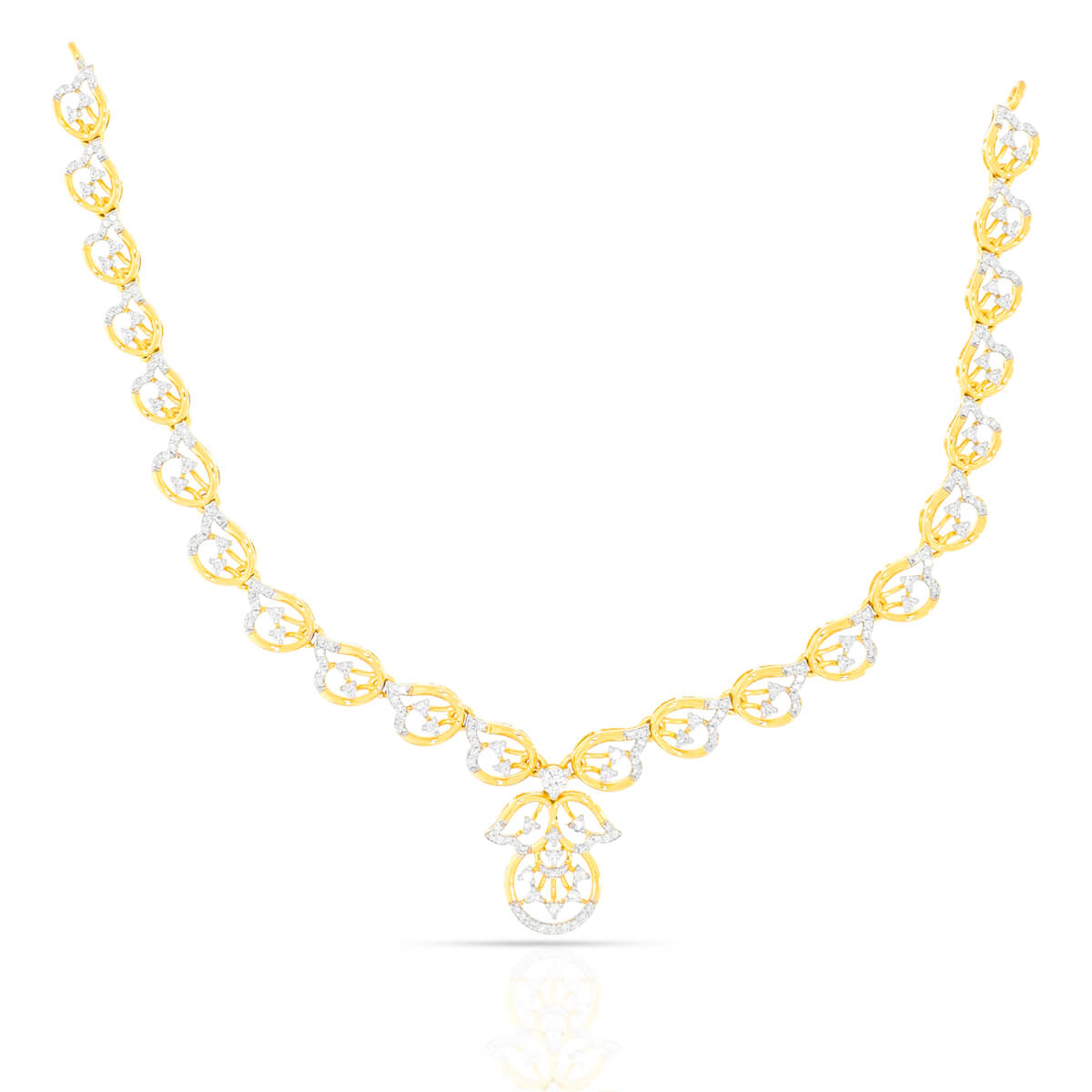 Titiksha Diamond Gold Necklace with Free Gold Coin