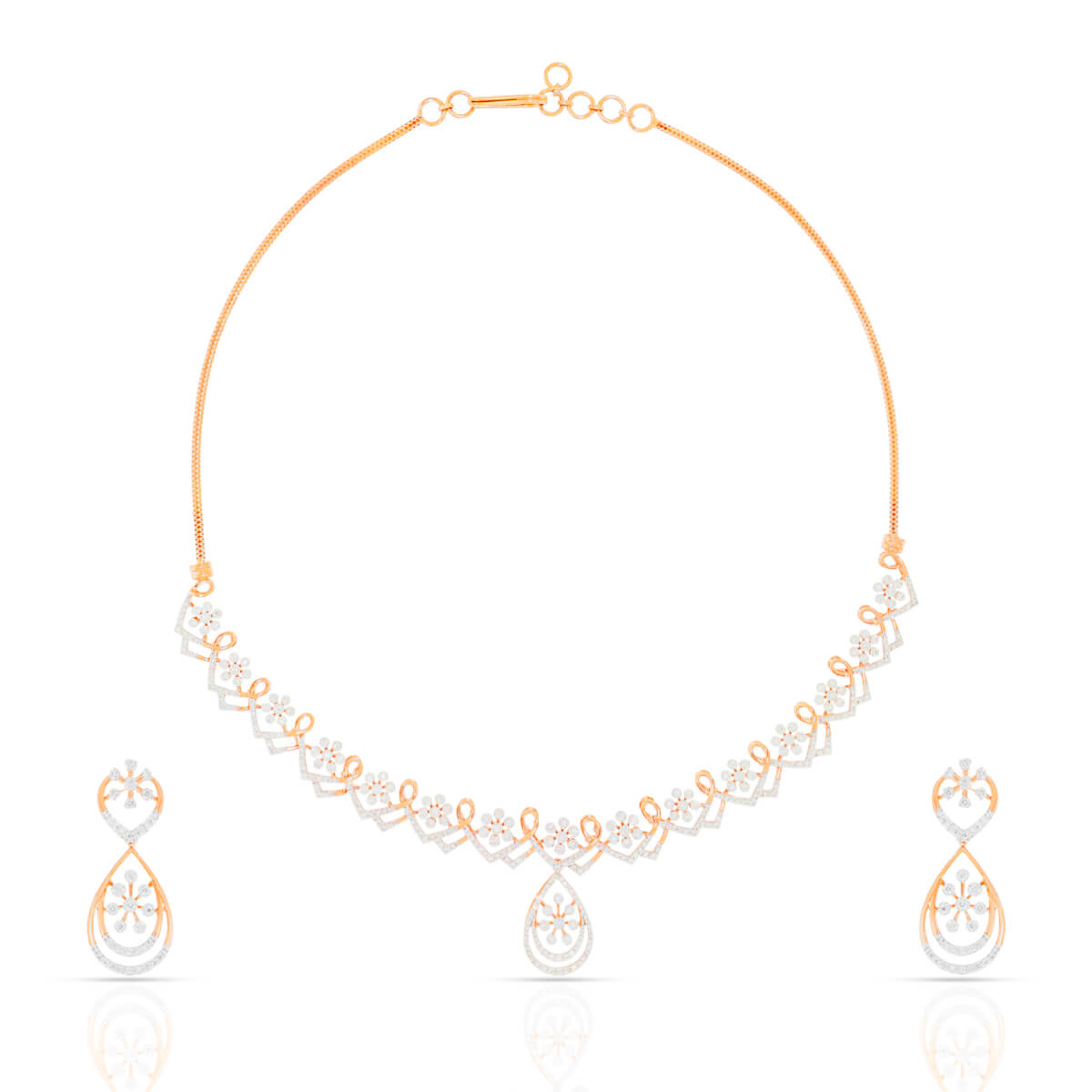 Opulent Twilight Diamond Necklace Set with Free Gold Coin