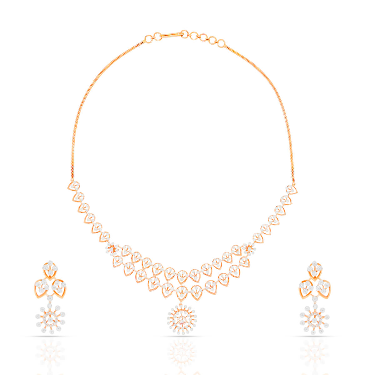 Glimmering Essence Diamond Necklace Set with Free Gold Coin