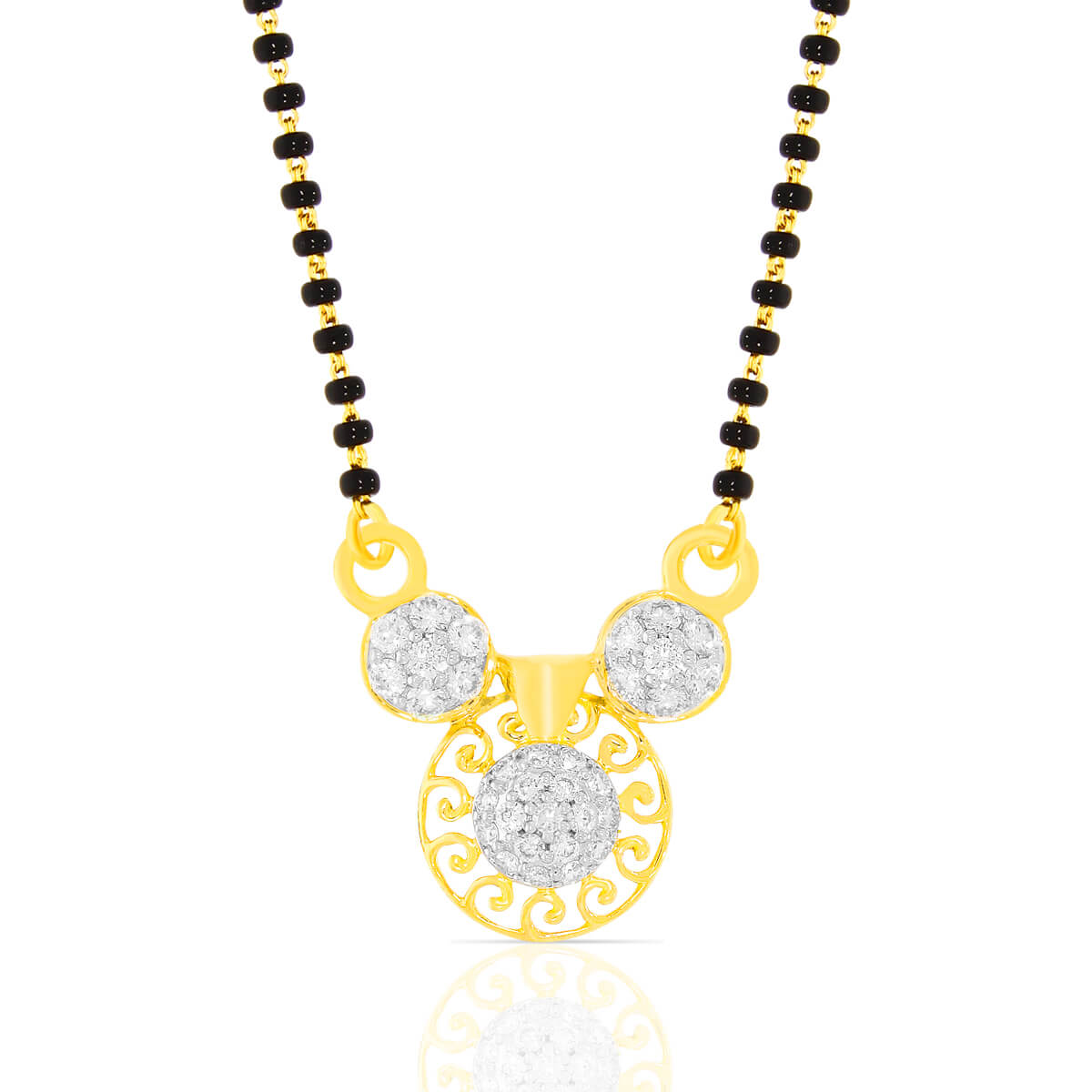 Diamond Mangalsutra Pendant with Free Gold Coin