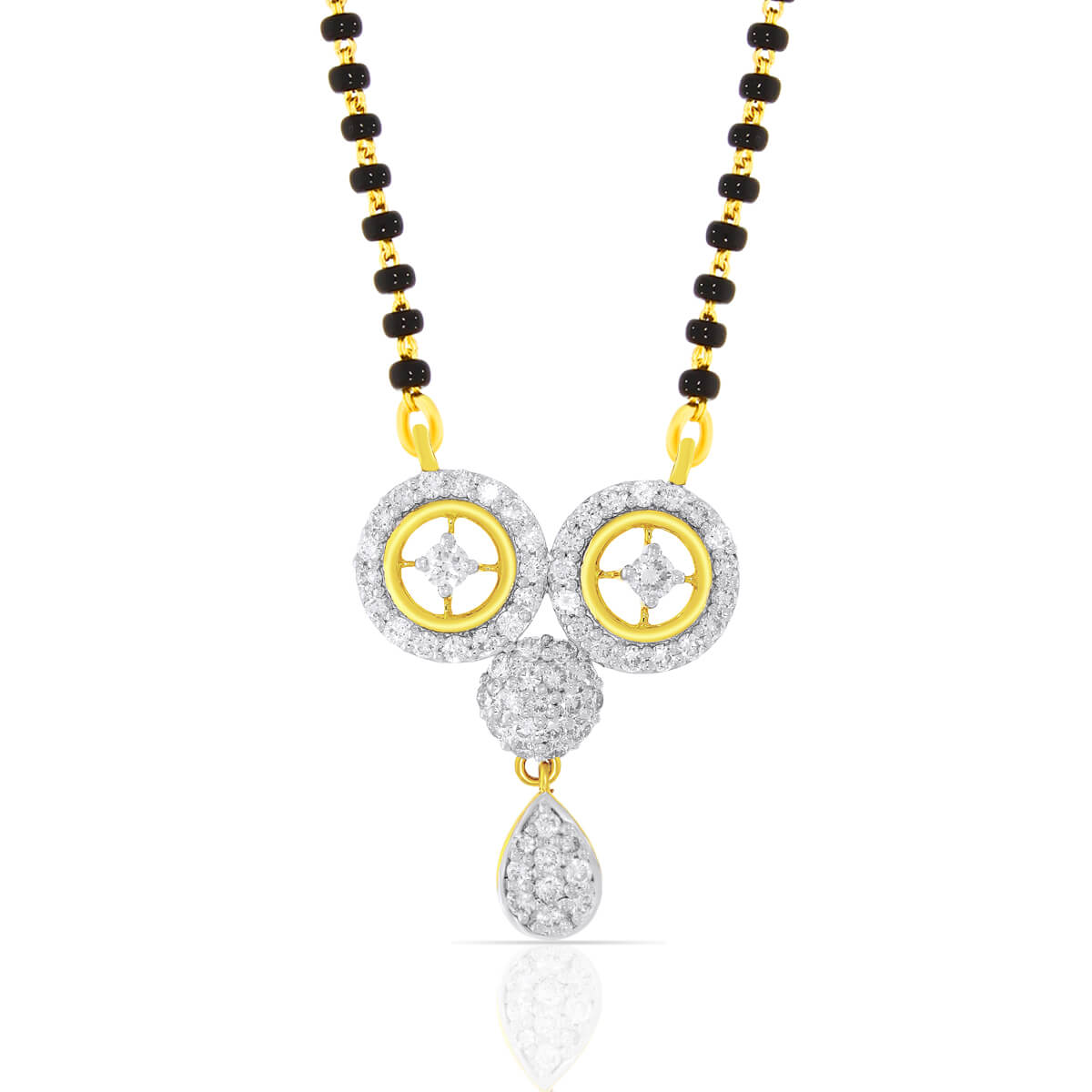 Diamond Mangalsutra Pendant with Free Gold Coin