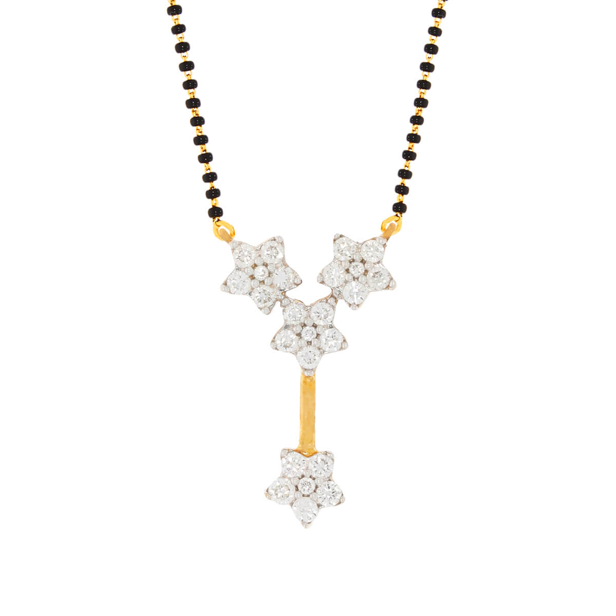 Flories Diamond Mangalsutra Pendant with Free Gold Coin