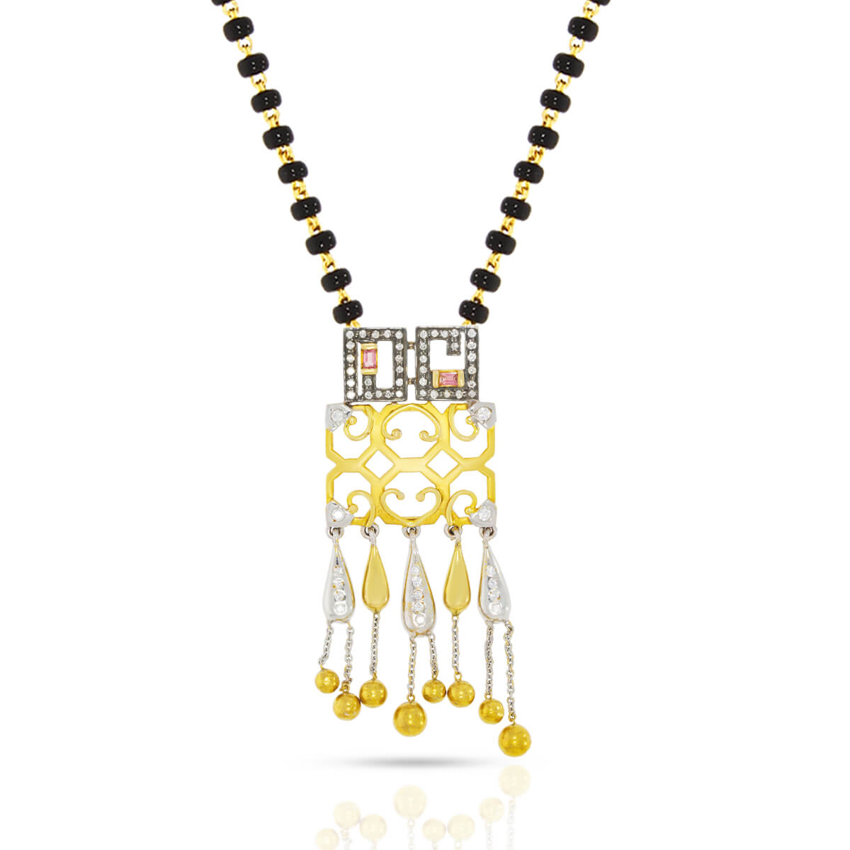 Diamond Mangalsutra Pendant with Free Gold Coin