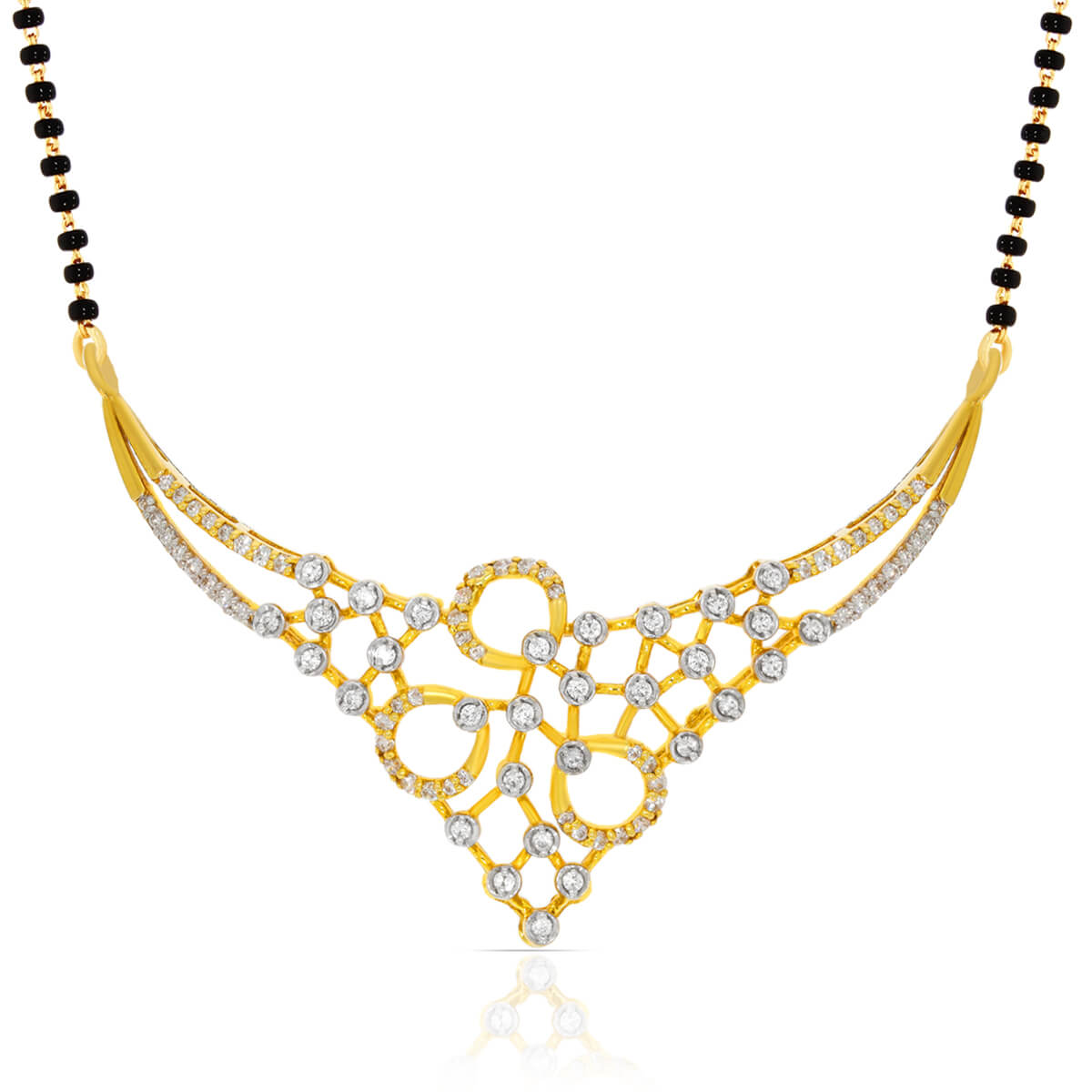 Diamond Mangalsutra Pendant with Free Gold Coin