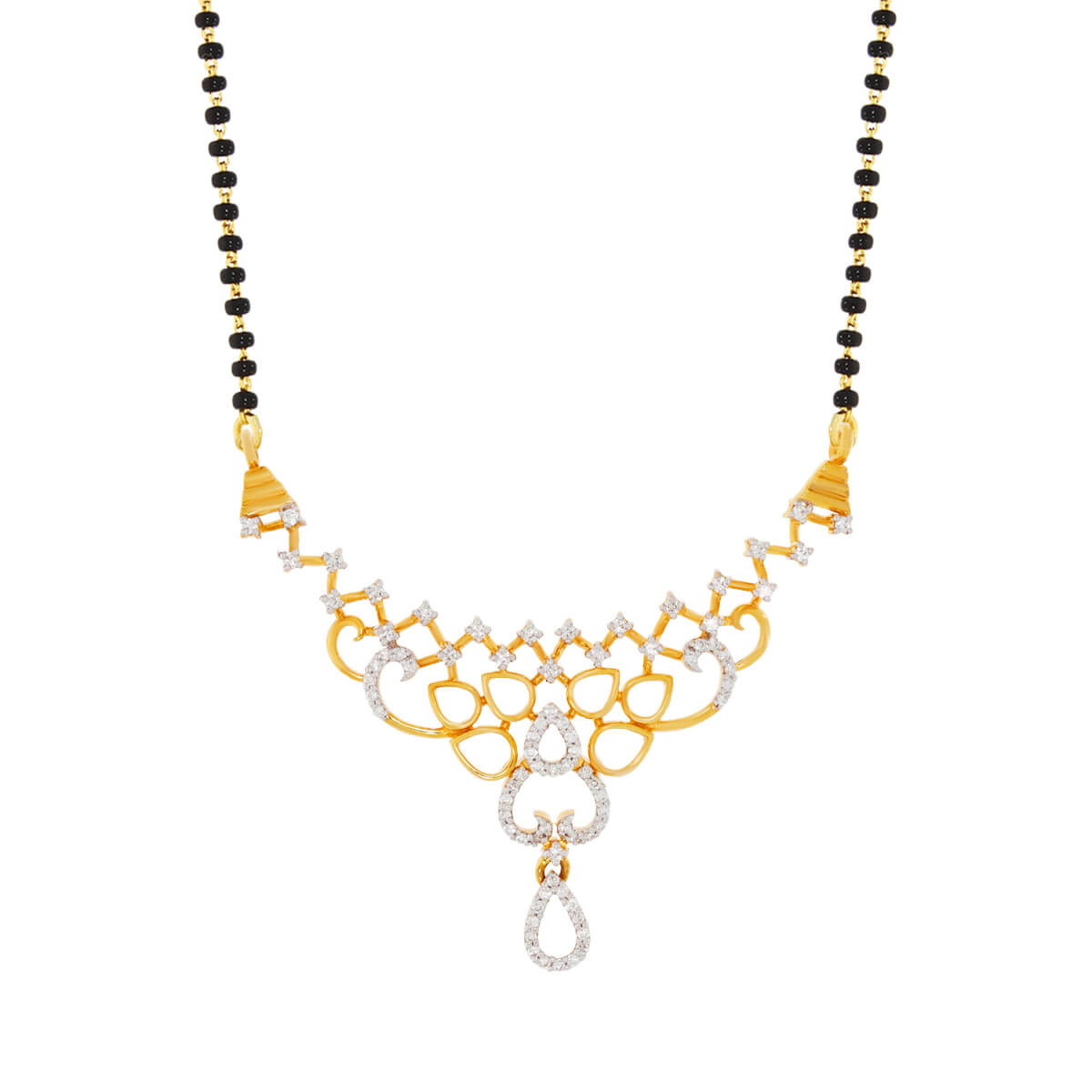 Vyas Diamond Mangalsutra Pendant with Free Gold Coin