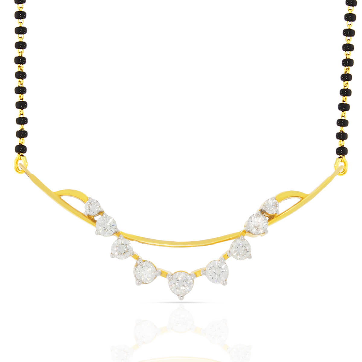 Diamond Mangalsutra Pendant with Free Gold Coin