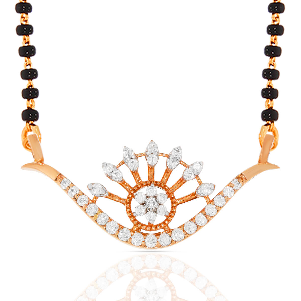 Petite Glam Diamond Mangalsutra Pendant with Free Gold Coin