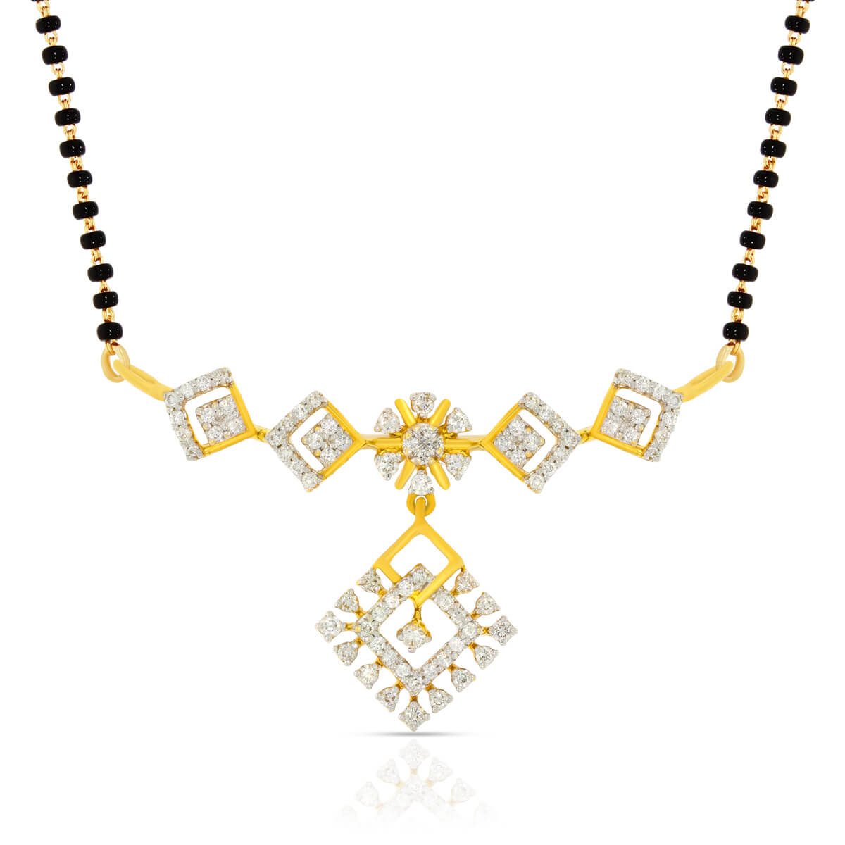 Diamond Mangalsutra Pendant with Free Gold Coin