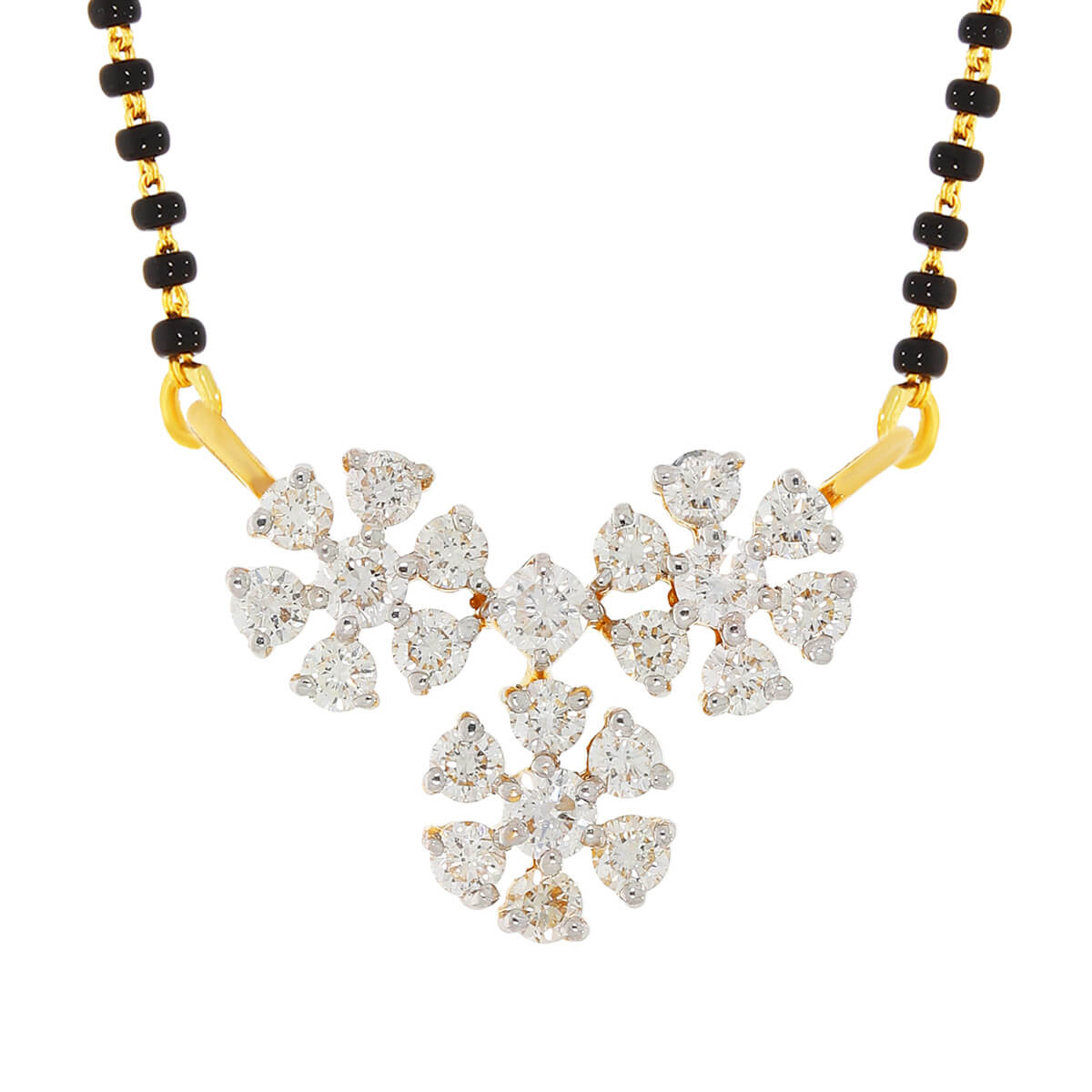 Charming Sleek Diamond Mangalsutra Pendant with Free Gold Coin