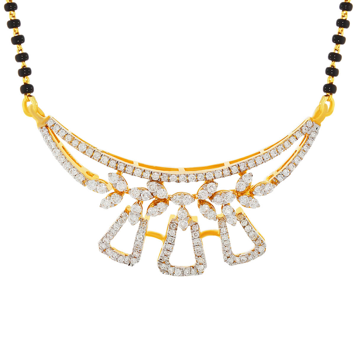 Sleek Drina Diamond Mangalsutra Pendant with Free Gold Coin