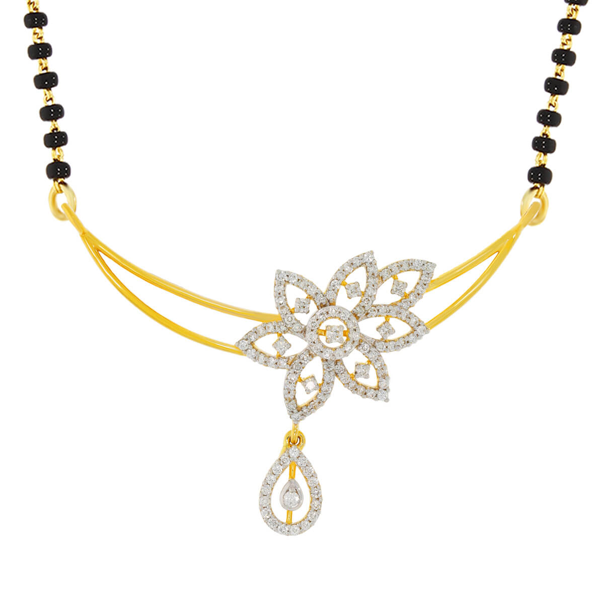 Nasira Diamond Mangalsutra Pendant with Free Gold Coin