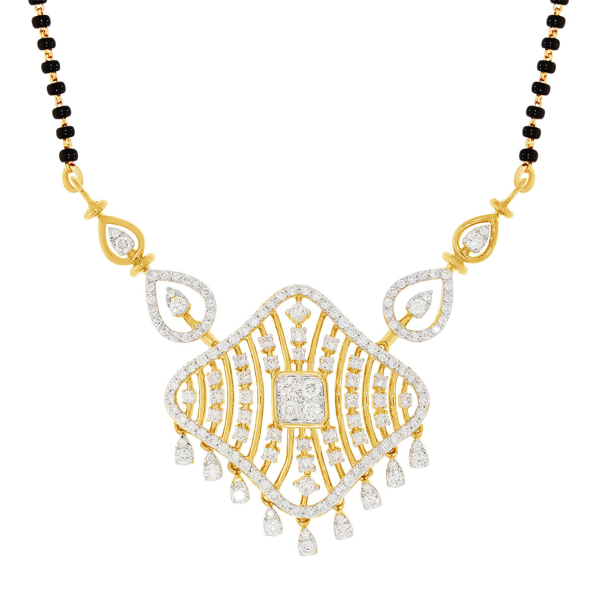 Diamond Mangalsutra Pendant with Free Gold Coin