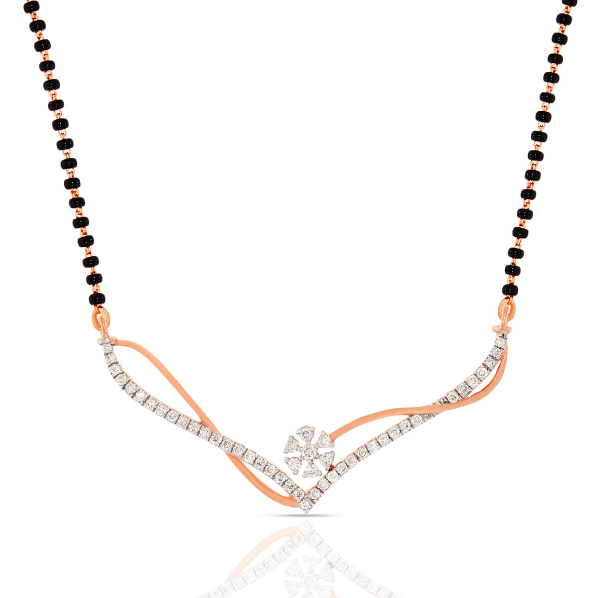 Diamond Mangalsutra Pendant with Free Gold Coin