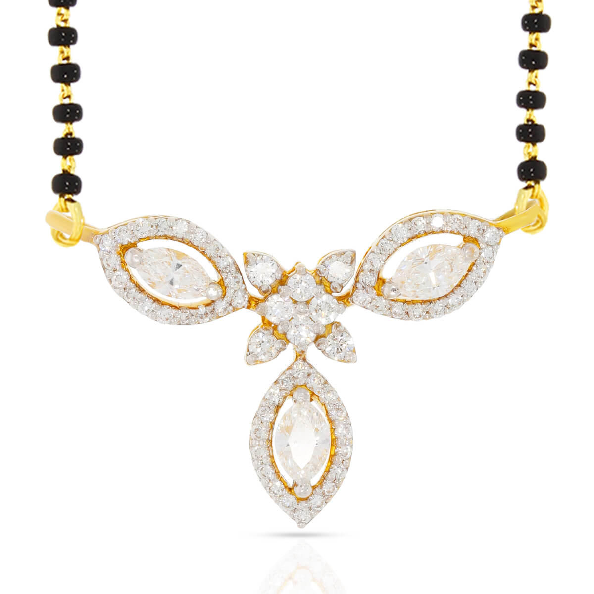 Diamond Mangalsutra Pendant with Free Gold Coin