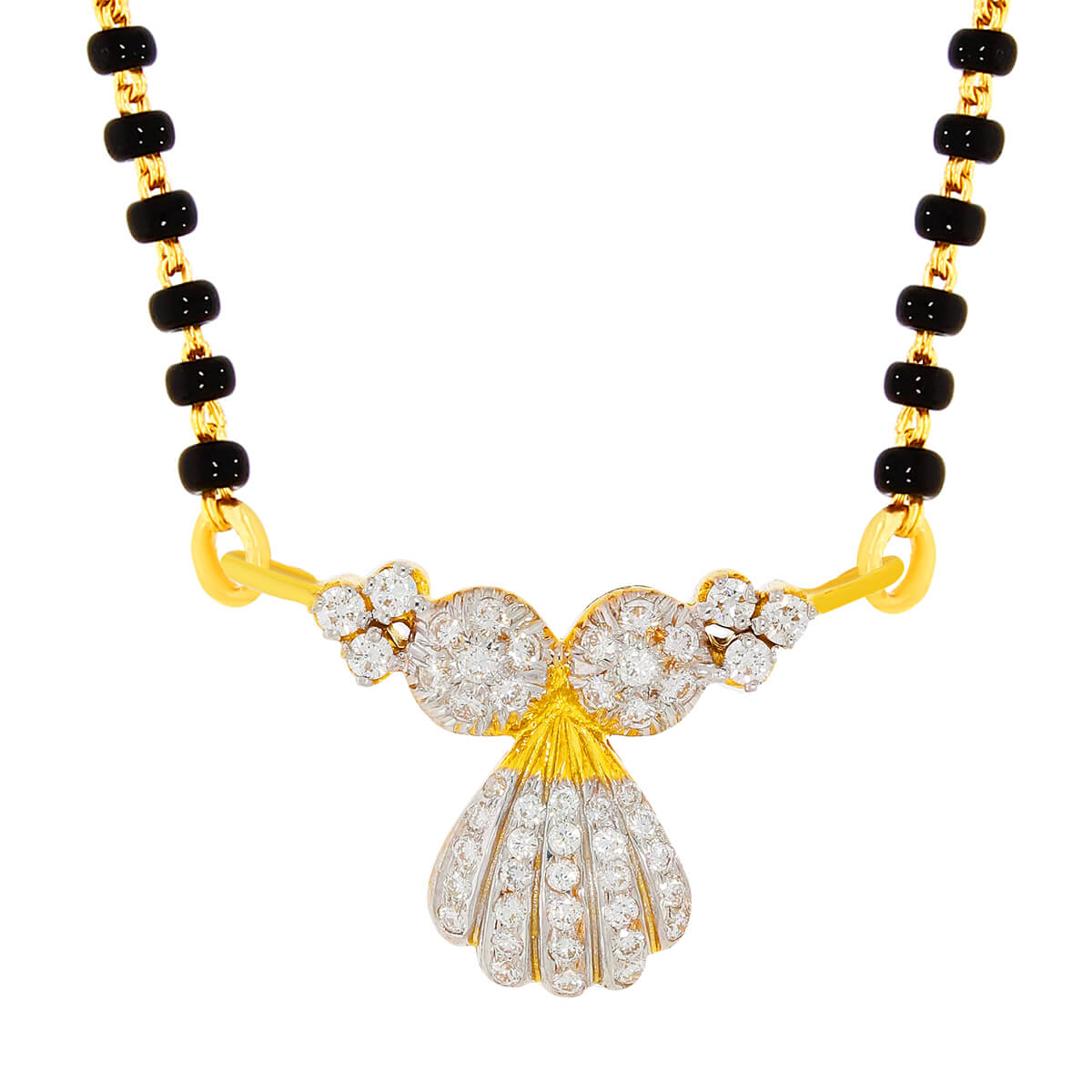 Rivina Diamond Mangalsutra Pendant with Free Gold Coin