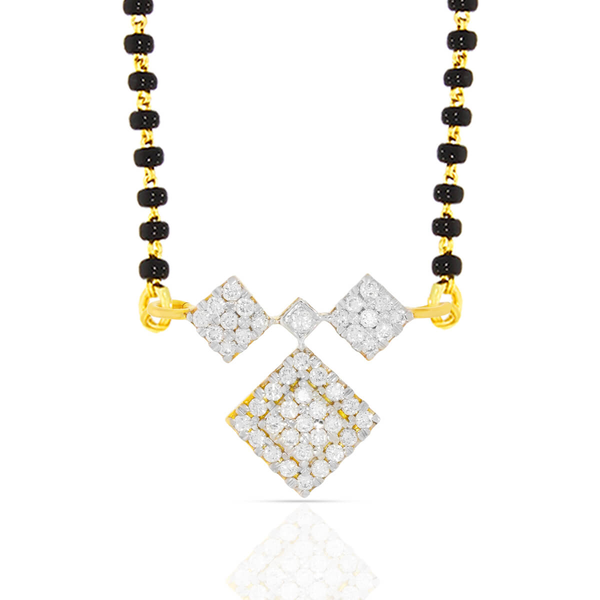 Gleaming Square Diamond Mangalsutra Pendant