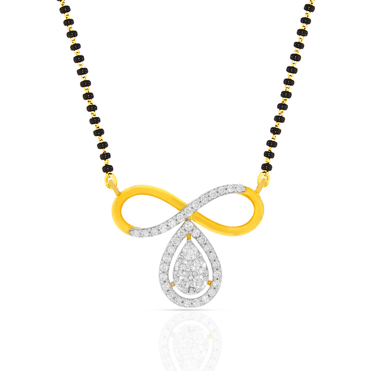 Diamond Mangalsutra Pendant with Free Gold Coin