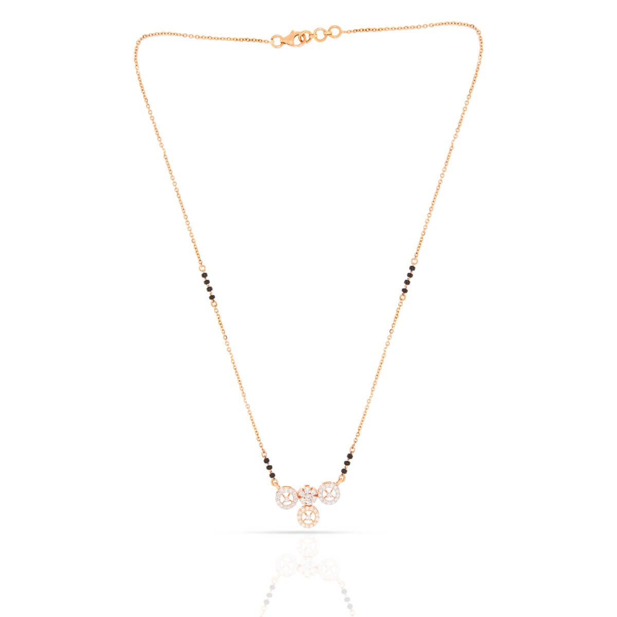 Embellished Rose Gold and Diamond Tanmaniya with Chain with Free Gold Coin