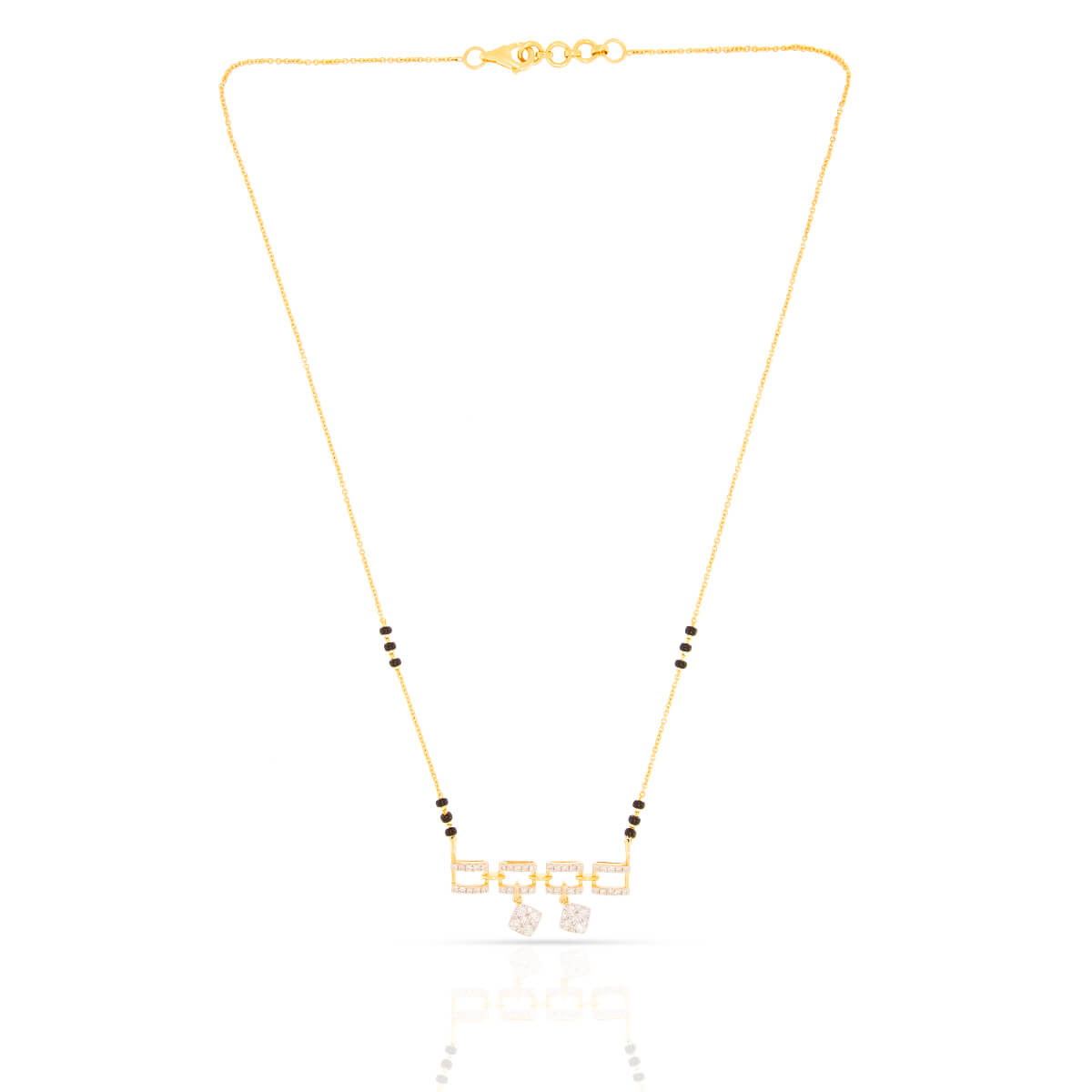 Radiant Bond Diamond Mangalsutra with Free Gold Coin