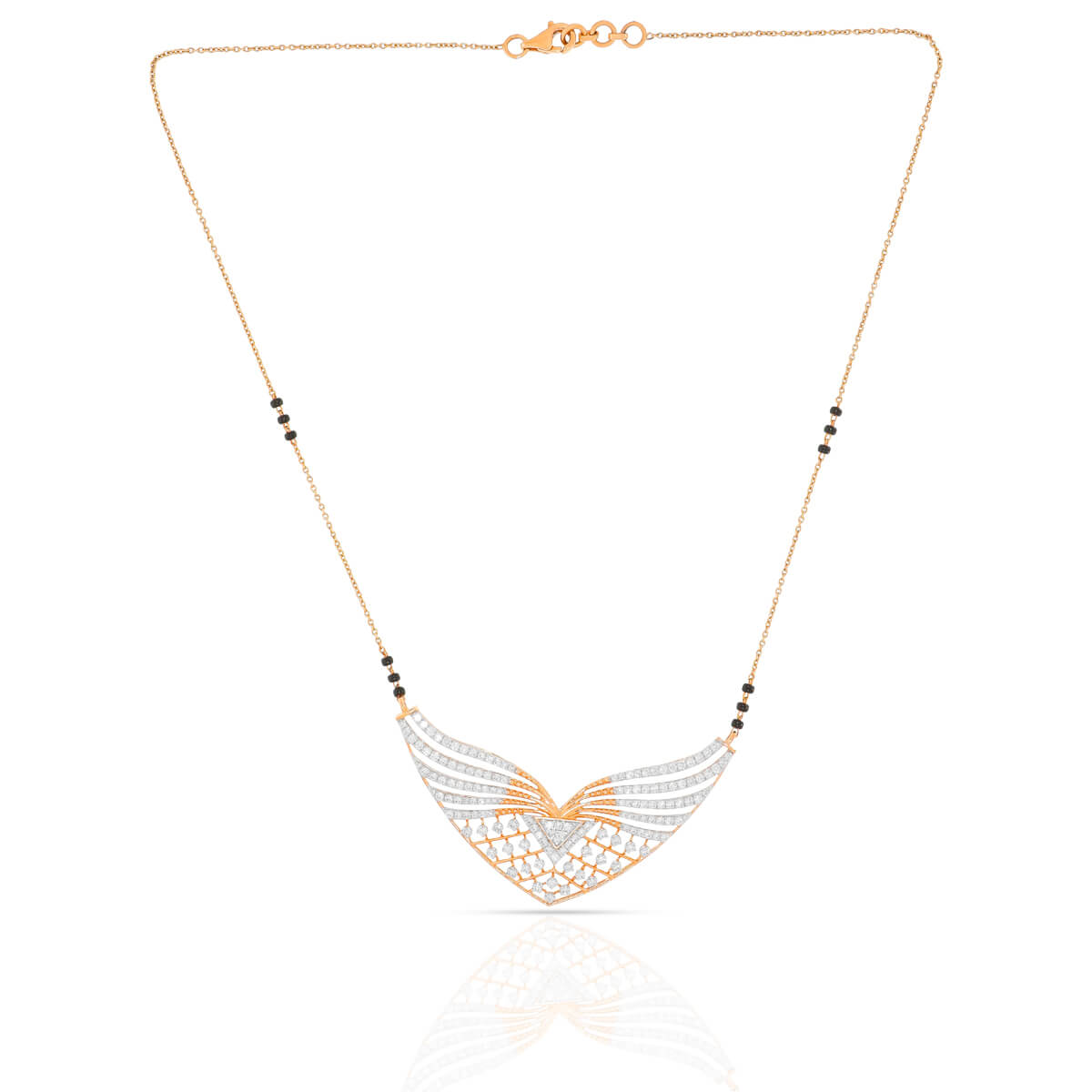 Artsy Wings Diamond Mangalsutra with Free Gold Coin