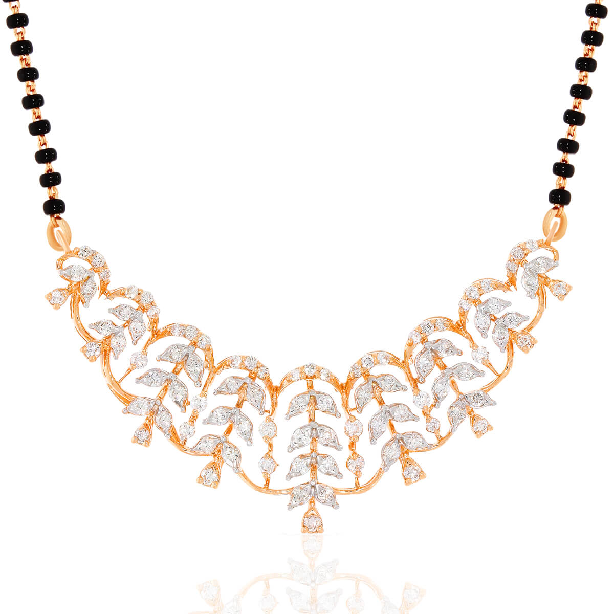 Elegant Sparkle Rose Gold Diamond Tanmaniya with Free Gold Coin