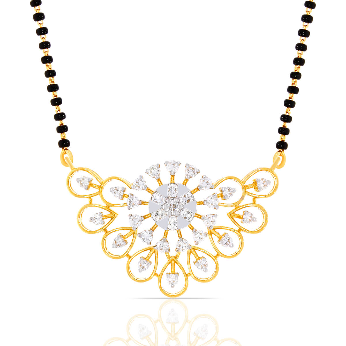 Exquisite Elegance Gold Diamond Tanmaniya Mangalsutra with Free Gold Coin