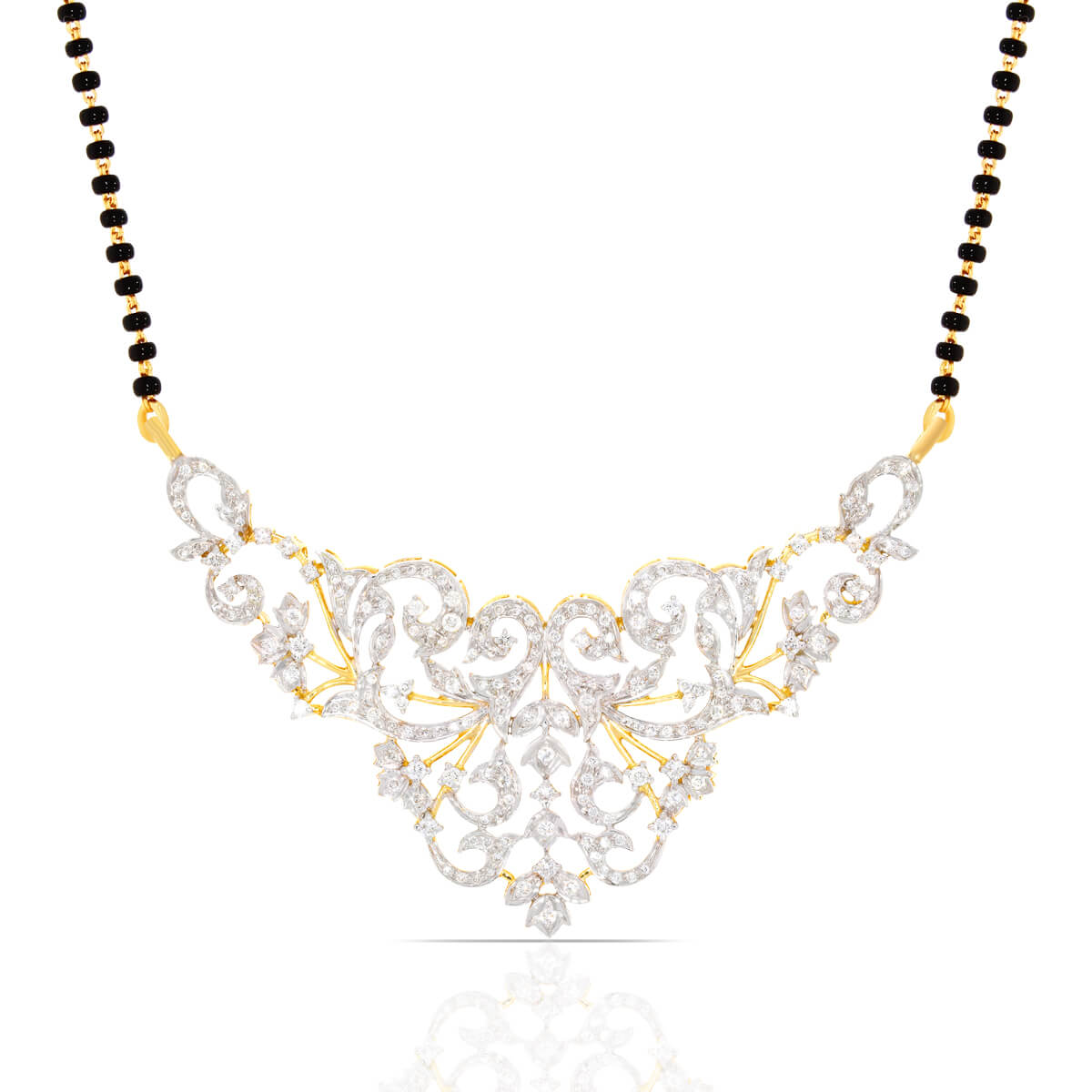 Graceful Brilliance Gold Diamond Tanmaniya Mangalsutra