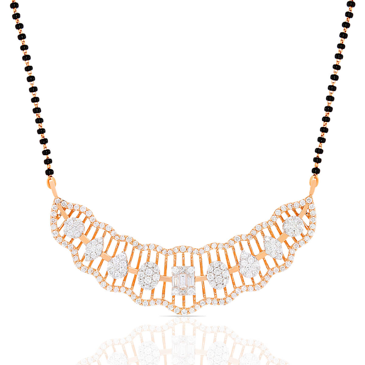 Romantic Brilliance Diamond Rose Gold Mangalsutra Pendant