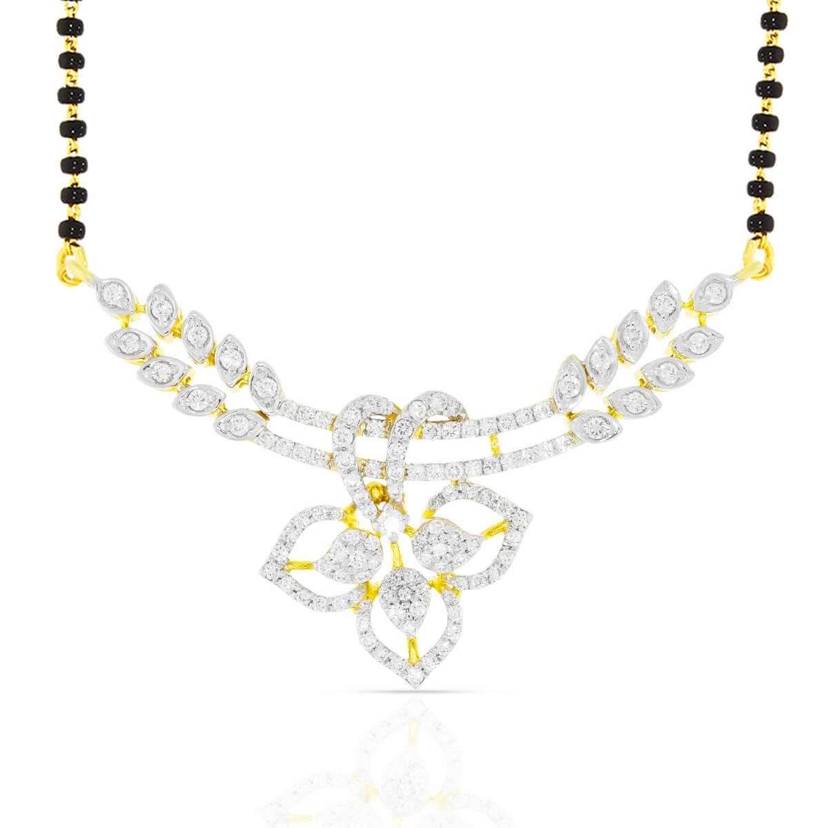 Luxurious Gold Diamond Tanmaniya Mangalsutra with Free Gold Coin