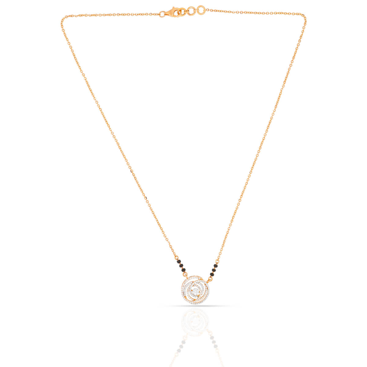 Gleaming Circles Diamond Mangalsutra with Free Gold Coin