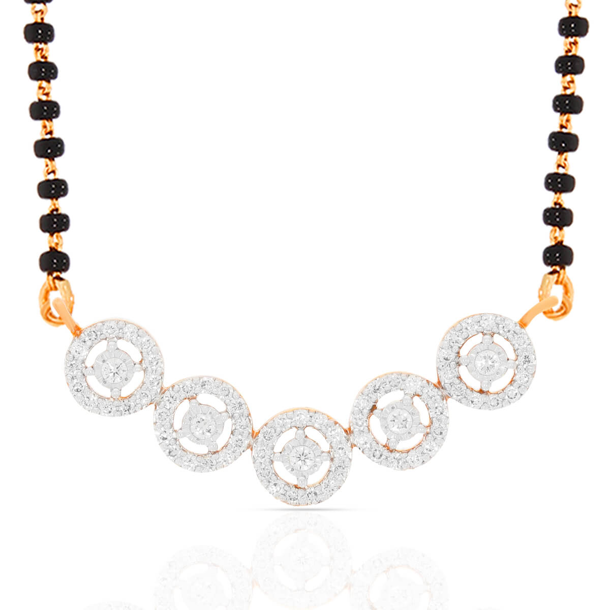 Cluster Rose Gold Diamond Mangalsutra Pendant